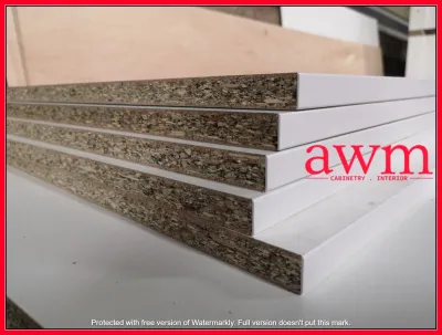 Direct Factory Custom Cut Moisture Resistant White Melamine Faced Chipboard (16mm)/Papan Chipboard Putih (16mm)