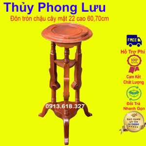Đôn tròn kê chậu cây cảnh gỗ hương mặt 22 cao 6070cm