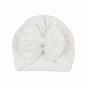 Girls Headwear Toddler Elastic Bonnet Caps Baby Turban Hat Bowknot Decor Pullover Hats Solid Color for Shower Parties