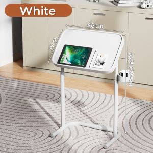 Adjustable Laptop Table Computer Laptop Desk Sofa Side Table With Wheels Bedside Table Home Living