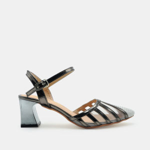 Giày sandal nữ cao gót 6cm hàng hiệu rosata hai màu đồng chì thời trang cao cấp ro526