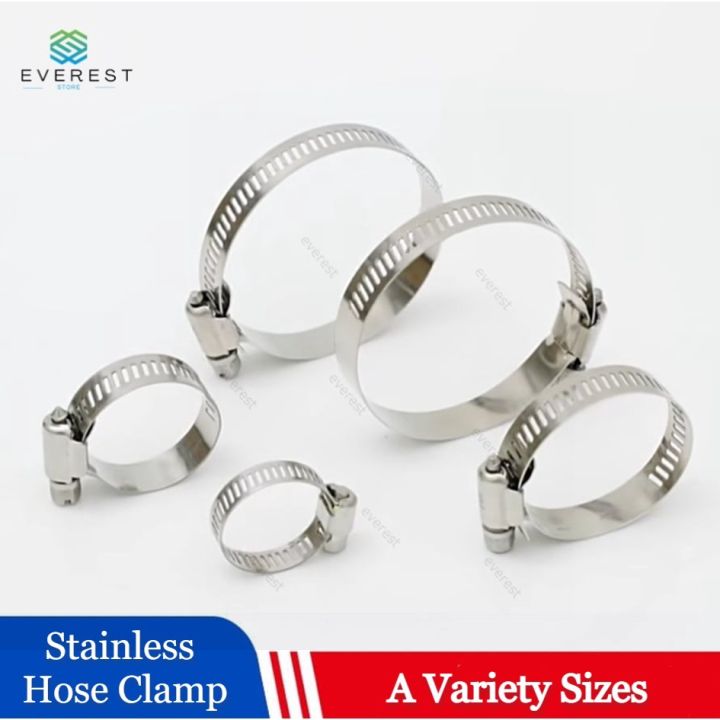 10 Piece 1/4" Double Line Hose Clamps - Stainless Steel Fitting For Brake, Fuel Lines