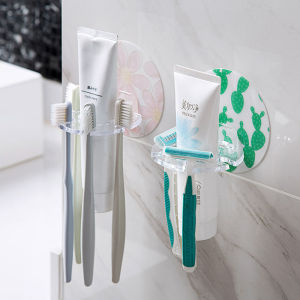 Plastic Toothbrush Holder Toothpaste Storage Rack Shaver Tooth Brush Dispenser Bathroom Organizer Accessories Tools