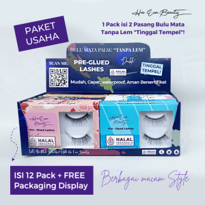Paket Usaha Haeun Beauty Bulu Mata Palsu Tanpa Lem Langsung Tempel Sudah Ada perekatnya / Bulu Mata 3D/ Bulu Mata Palsu Murah