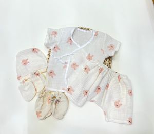 พร้อมส่งเซ็ตชุดมินิย่น7ชิ้น(ชุดผูกแขนสั้น+ถุงมือถุงเท้า+หมวก)