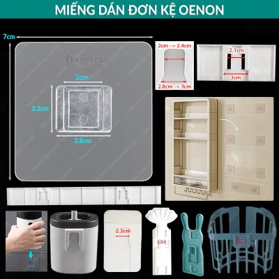 Miếng Dán Kệ Nhà Tắm Treo Tường Hamart 10 Mẫu Dán Dự Phòng Oenon Ecoco Đa Năng Siêu Dính