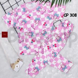 Baju tidur aak untuk 1-10 tahun/setelan anak perempuan/stelan anak cewek/setelan anak laki-laki/setelan cp full printing motif melody kotak 308 blinqshop