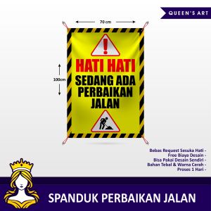 banner spanduk jalan ini sedang diperbaiki / spanduk penutupan jalan / spanduk pengecoran jalan