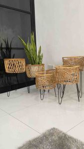 Rattan Planter w/ Metal legs