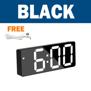 AKIRO HOME Multifunction Mirror LED Clock Digital Clock Sensor Battery USB Plug-in Dual Use Alarm Clock Jam Meja 鬧鐘