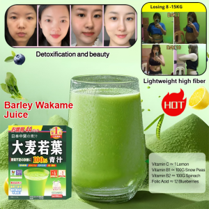 ✅Barley wakame green juice✅Selected healthy fiber meal replacement supplement barley leaf juice sunflower seed drink rich in a variety of chlorophyll vitamins to promote detoxification and fat loss and supplement vitamin C