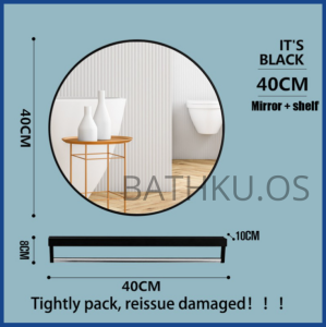 BathKu Mirror Limited Offer Bathroom Mirror Aluminium Round Mirror Black White Gold Deco Mirror Vanity Dressing Mirror With Glass Shelf