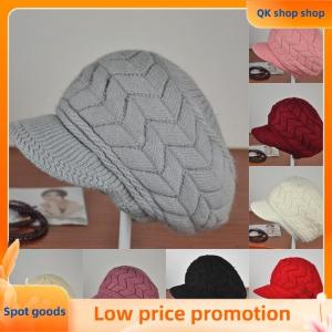 ✨QK shop✨ Women Knitted Hat Winter Warm Knitted Baggy Beret Beanie Hat Ski Hat