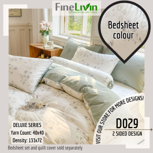 Finelivin Elegant Floral Embroidered Fitted Sheet Set for Queen/King Size - 100% Pure Cotton with Deep Pockets