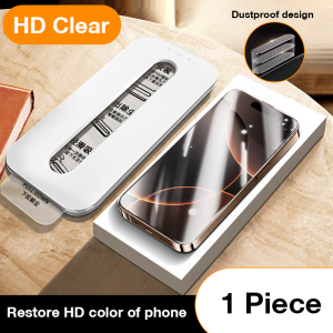 Sanptoch 9H+ Hardness Full Screen Protector For iPhone 16 15 14 13 12 Pro Max Military-grade Shockproof Tempered Glass For iPhone 16 Pro Max HD Clear Privacy Dust Proof Protective Film with Easy Installation