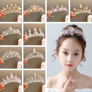 ROLL Kid Girls Birthday Gift Party Accessiories Tiaras Headband Party Accessiories Princess Crown Hair Jewelry