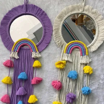 MIRROR MACRAME plus cermin/PEMBUNGKUS CERMIN/HIASAN DINDING/HIASAN ANTIK/CERMIN GANTUNG TERMASUK CERMIN/HIASAN CERMIN GANTUNG- dinding tempel tembok -hiasan dinding cermin-hiasan dinding cermin bulat-hiasan dinding ruang tamu-hiasan dinding ruang tamu