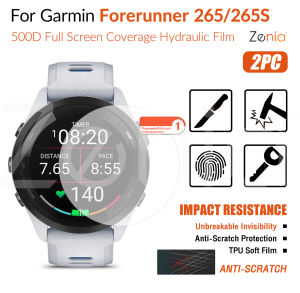 Zenia 2PCS HD Full Screen Curved Edge Full Coverage Protector Film For Garmin Forerunner 265 265S Forerunner265 Forerunner265S Smart Watch HD 9H Unbreakable Invisibility Invisible TPU Soft Film Protective Film Explosion-proof Anti Scratch Film