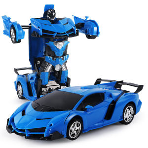 Transforming Police Drone RC Vehicle with LED Lights and Smoke Spray for Kids