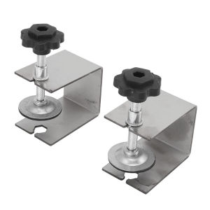2Pcs Drawer Front Installation Clamps Adjustable Stainless Steel Drawer Fixing Clips Woodworking Jig