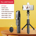 Portable 4 IN 1 Wireless Bluetooth Adjustable Selfie Stick Tripod With LED Light Stand Compatible With Any Phone. 