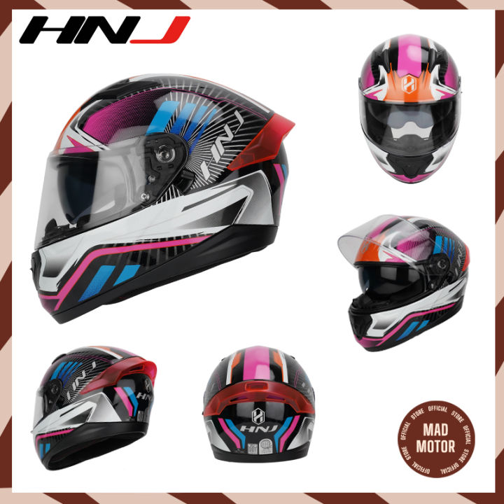 HNJ Helmet Motorcycles Full Face With Design Spoiler Motor Helmet