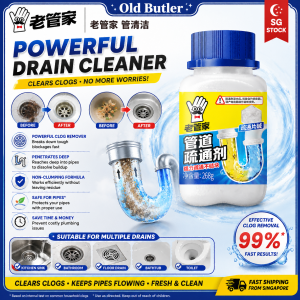 Old Butler Powerful Pipe Dredger Drain Unblocker for Kitchen Grease Toilet & Sewer Clogs Multipurpose Drain Cleaning Dissolver