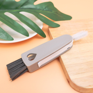 3-in-1 Carrot Cup Lid Cleaning Brush Multipurpose Bottle Cap Gap Corner Kitchen Cleaning Accessories