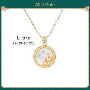 ASIX GOLD 916 Gold Zodiac Zodiac Pendant Necklace Korea fashion gold titanium steel niche design zodiac necklace ins wind clavicle chain Mens and womens lucky necklaces Wont blacken Wont peel Birthday holiday wedding gifts