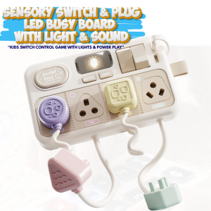MIIOO Montessori Busy Board LED Elevator & Power Plug | Interactive Sensory Learning Toy with Lights Sounds Gift Set