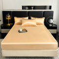 Dansunreve 3in1 single set Ice Silk Bedsheet Cooling Washed Satin Sheets Bed Sheet Pillowcase Fully Garterized Fitted Sheet Single Queen King. 