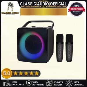 NEW! CLASSIC AUDIO OFFICIAL SDRD SD-508 Home KTV Outdoor Portable Bluetooth Speaker with Dual Wireless Microphones (Original)