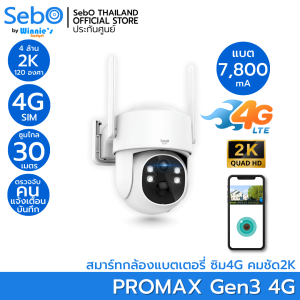 SebO MARU PROMAX Solar Gen3 Sims 4G โซล่าเซลล์พร้อมแบต กล้องวงจรปิดไร้สาย 4ล้าน ซูมไกล30เมตร ภายนอกกันฝน IP65 แจ้งเตือนคน ระบบไซเรนและบันทึก FullHD
