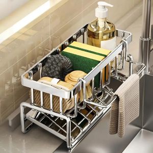 Kệ Rổ Inox Đựng Dụng Cụ Rửa Chén 2 Phân Loại | Kệ Để Đồ Bồn Rửa Chén Thoát Nước Nhanh Tiện Lợi