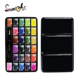 SeamiArt 26color Artist Grade Full Pan Solid Watercolor Tin Box Set with 1pc Portable Travel Paint Brush: A Comprehensive Guide