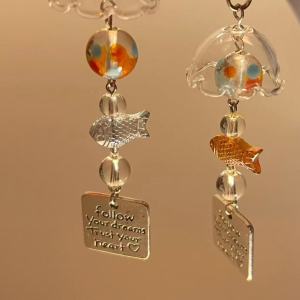 ins Goldfish Wind Chime Phone Case Pendant ccd Camera Album Decorations diy Beaded Bracelet Pendant Accessories
