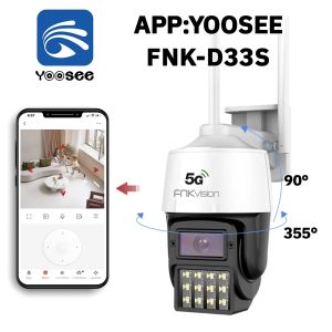 FNKvision YOOSEE 5Gกล้องวงจรปิด กล้องกันน้ำ Full HD 5MP กล้องวงจรปิดหมุนได้ 360° กลางคืนภาพเป็นสี การติดตามอัตโนมัติ