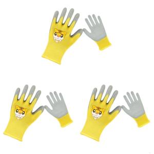 3 cặp găng tay an toàn lao động chống mòn Găng tay thoáng khí phủ cao su găng tay Grip găng tay găng tay cho trẻ em Kid