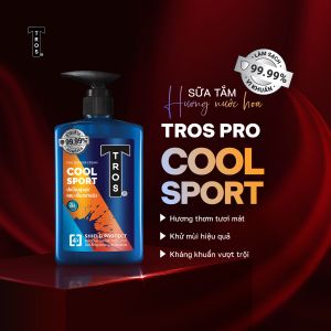 Sữa Tắm Nam TROS COOL SPORT Thái Lan Hương Nước Hoa Thể Thao Sạch Sâu Kháng Khuẩn 450ml