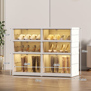 Jumper kids กล่องรองเท้า แถวคู่ 3-9 ชั้น ใส่ได้ชั้นละ 4 คู่ กล่องใส่รองเท้า กล่องรองเท้าพลาสติกบานใส พับได้ shoe box waterproof พร้อมส่ง!