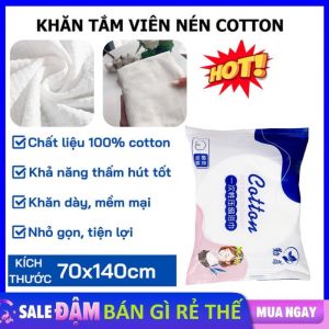 Khăn Tắm Nén Cotton Lớn 70x140cm Mẫu Cô Gái Dùng Một Loại Dày - Khăn Tắm Cotton Dang Viên Nén Du Lịch - Khăn Nén Du Lịch Đa Năng Thấm Nước Cực Tốt