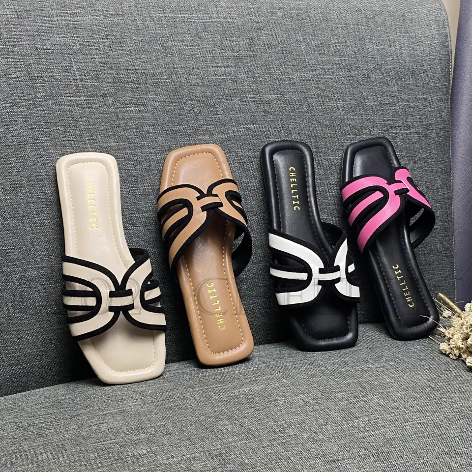 GALAXY Sandal Teplek Wanita Kekinian Terbaru |Women Slippers |Sendal  Selop Teplek Cewek Korea Slip On Casual Remaja Motif Kain Lucu BIG SIZE  37-40