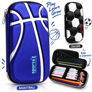 NEXTYOO Football Basketball Theme Pen Bag Anti-fall Multifunctional Pen Box Minimalist Large Capacity Stationery Organizer Students