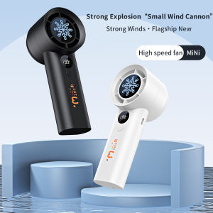 New Portable Handheld Turbo Fan 100-speed Adjustable Jet Fan Mini Fan LED Display 3000mAh Large Power