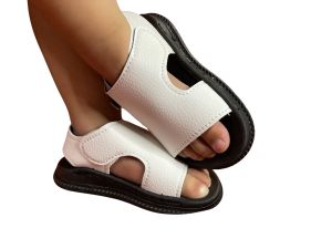 Bonby Children Sandals 2024 Fashion Trainers Style Breathable and Comfortable Soft Plain Sandals for Boys - WHITE COLOR