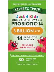 Nature’s Truth Kids Probiotic Supplement – 3 Billion CFU – 30 Chewable Tablets