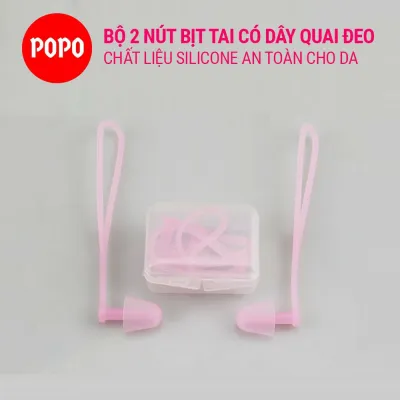 Bộ 2 nút bịt tai EP2 dây quai đeo chống tuột chống nước tạo cảm giác thoải mái khi đeo và ngăn nước tràn vào tai POPO