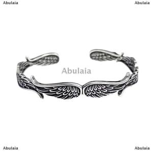 [COD] Abulaia Retro Angel Wing Bracelet Ring Personalized Fashion Open Adjustable Cuff Wristband Punk Hip Hop Jewelry Gift