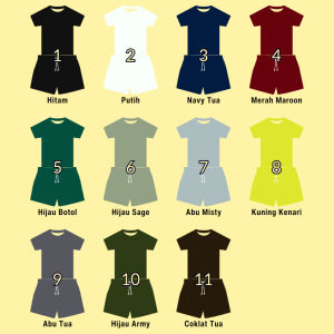 Setelan One Set Polos Wanita Kaos Celana Pendek Katun Combed 30s