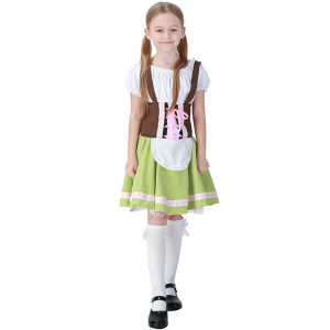 Girls German Bavarian Oktoberfest Costume Children Beer Festival Dress Up Halloween Cosplay Kids Performance Costume